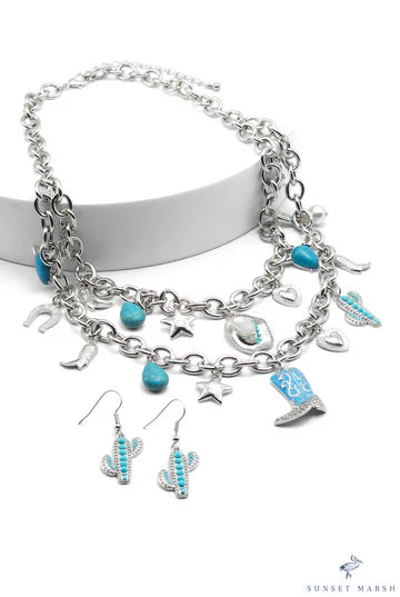 Rodeo Rebel - Blue Necklace (Not Paparazzi)