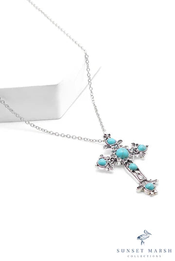 Desert Faith - Blue Necklace (Not Paparazzi)