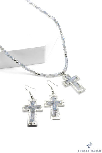 Tranquil Faith - Blue Necklace Set (Not Paparazzi)
